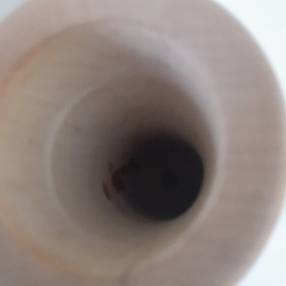 MCM Solid Wood Vase Burnt Engraved Wheat and Birds - Picture 7 of 9